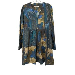 Peruvian Connection Patchwork
Cotton Tunic Dress Top w/ Pockets XL